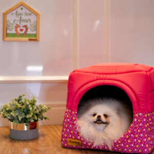 Cama Iglu e Toca Para Cachorro Luxo Luppet Rosa Casinha - Image 7