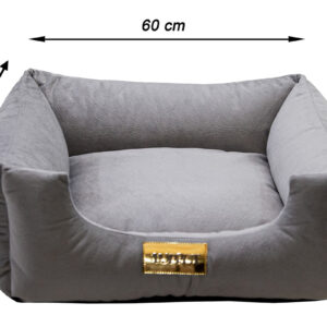 Cama Quadrada para Cachorro ou Gatos Super Luxo Luppet Cinza Tamanho G - Image 5