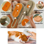 Escova de limpeza recarregável 3 em 1 com spray gatos e cachorros